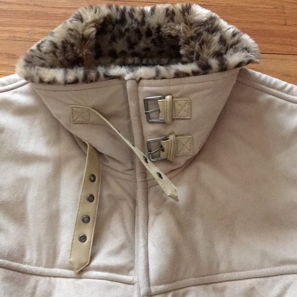 Utex Suede Tan And Leopard Print Jacket - image 3